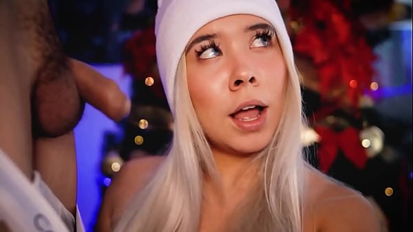 Beautiful blonde with an angelic face has fun while playing with her friend’s cock